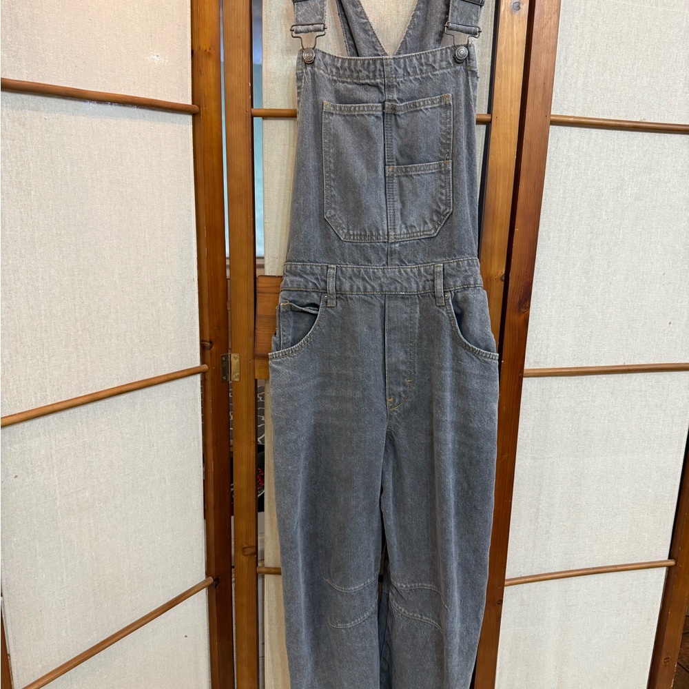 Free People Gray Denim overalls